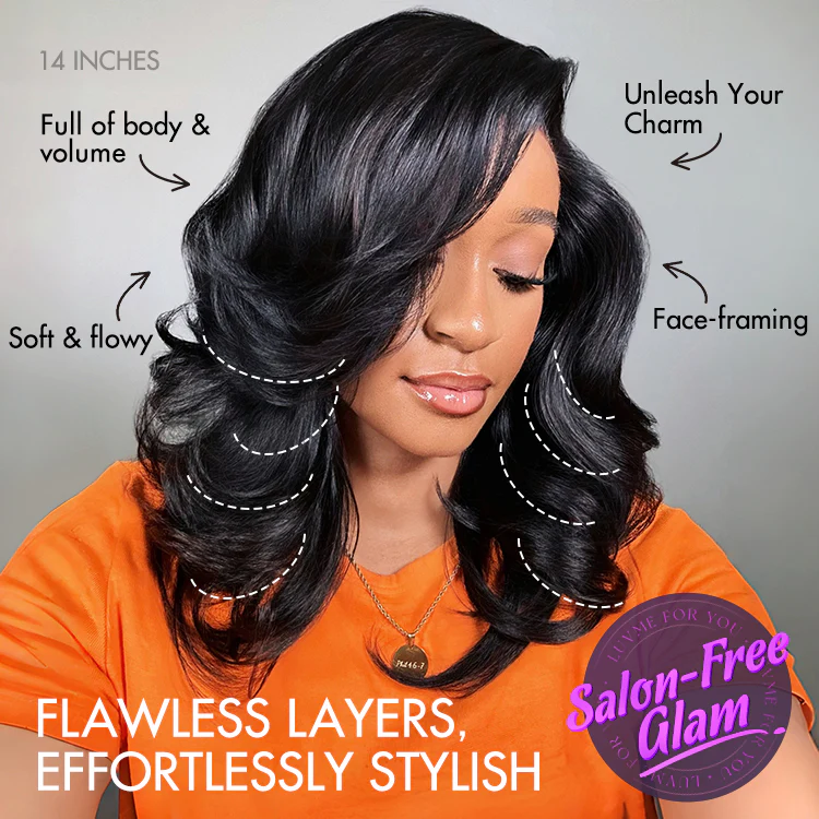 Shake Shape™ | Effortlessly Chic Layered Haircut Wavy Glueless HD Minimalist Lace Short Wig - Image 3