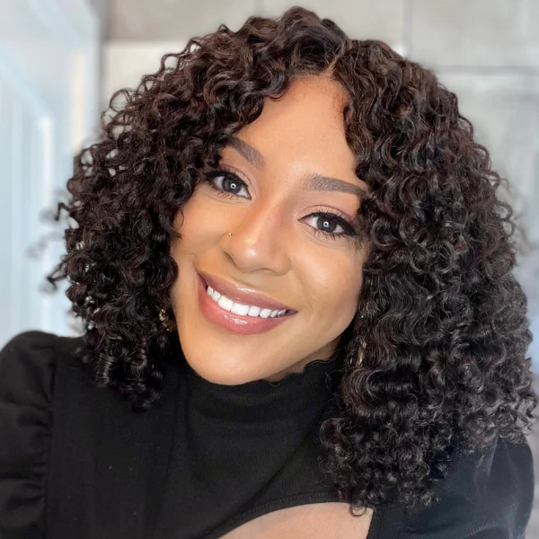 Kinky Curly Minimalist HD Lace Glueless Mid Part Short Wig 100% Human Hair- US Only - Image 2