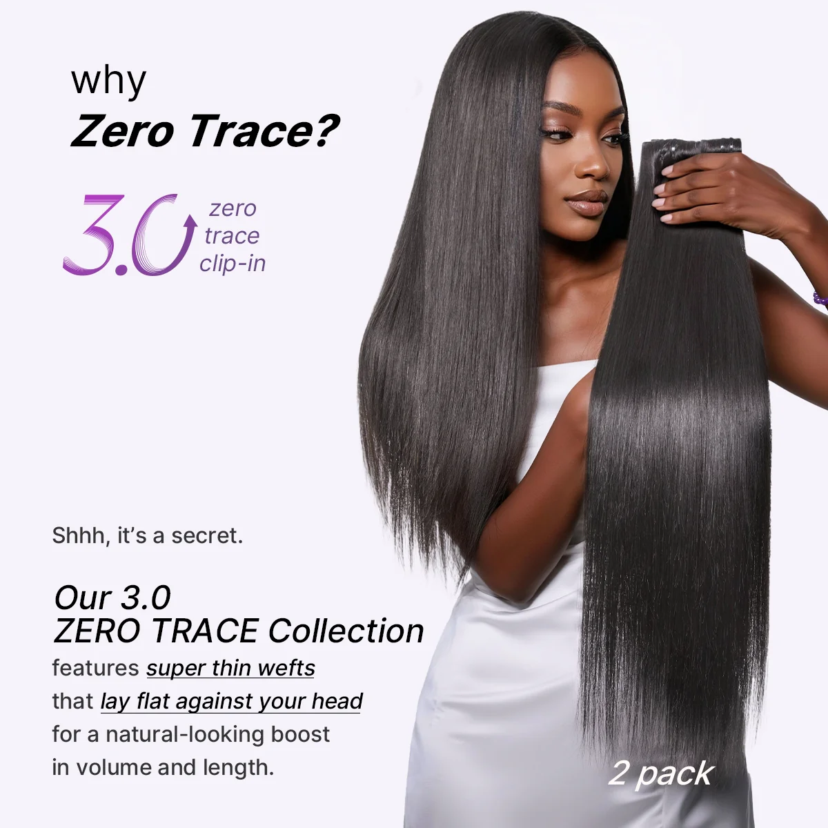Silky Straight 0.59mm Zero Trace Invisible Clip in Hair Extensions 100g 7pcs / 6pcs Seamless Blend & Lightweight for Daily Styling - Image 5