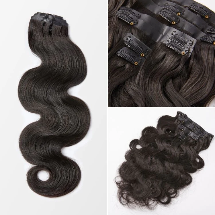 Soft Body Wave Seamless Clip in Extensions Real Human Hair Pieces 135g 9pcs / 7pcs with Free Gift - Image 3