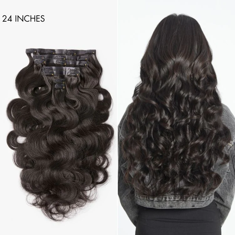 Soft Body Wave Seamless Clip in Extensions Real Human Hair Pieces 135g 9pcs / 7pcs with Free Gift - Image 4