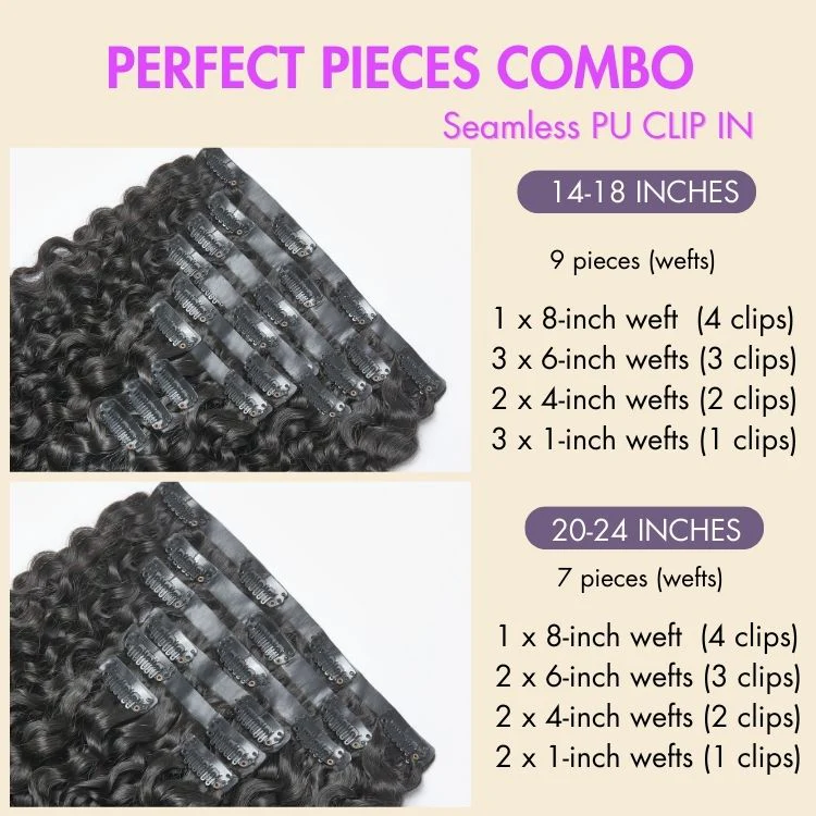 Soft Body Wave Seamless Clip in Extensions Real Human Hair Pieces 135g 9pcs / 7pcs with Free Gift - Image 5