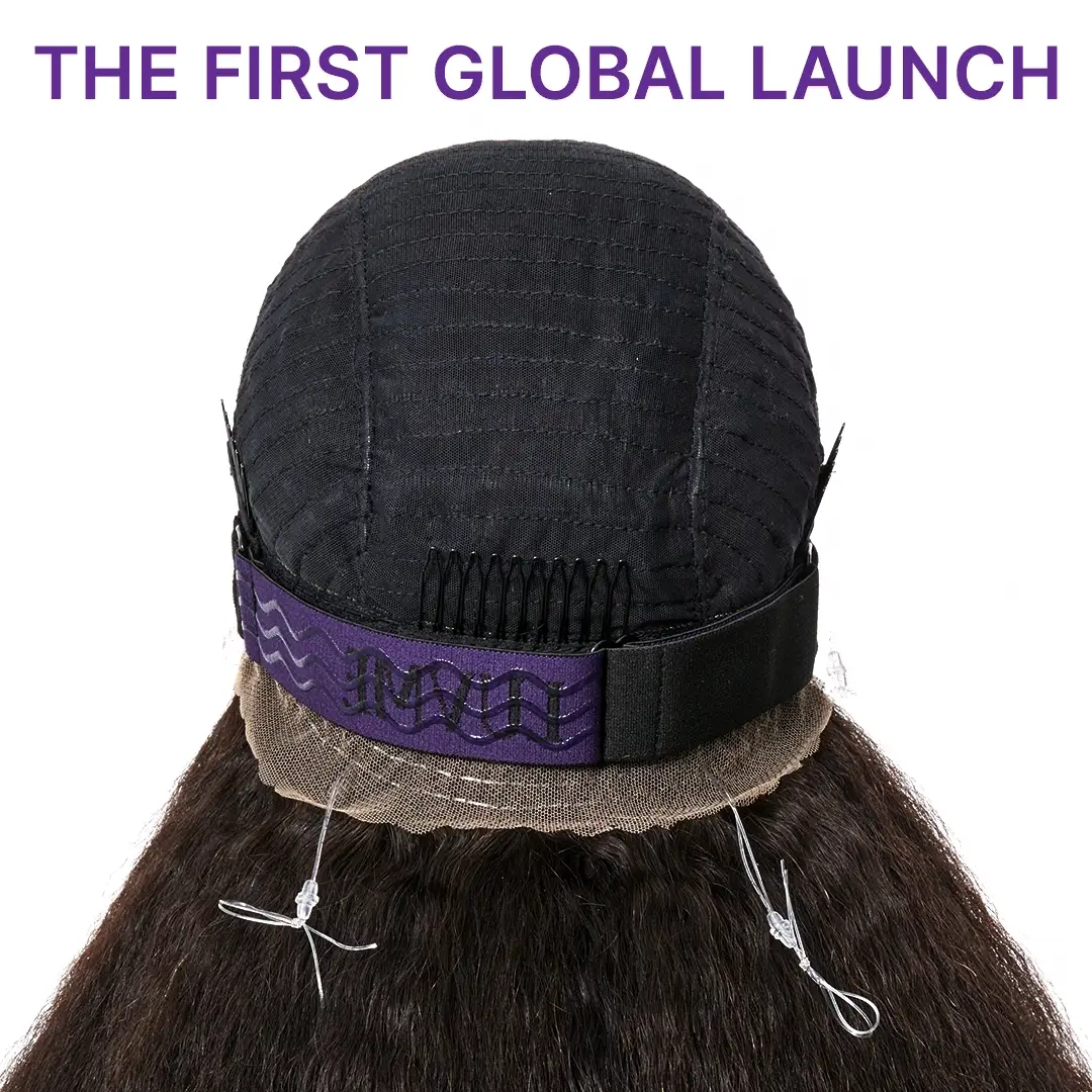 22 Inches | MyOwn-Fit 360 HD Lace Kinky Straight Wig Flexi-Fit Invisi Drawstring Cap & Pre-Cut Lace - Image 4