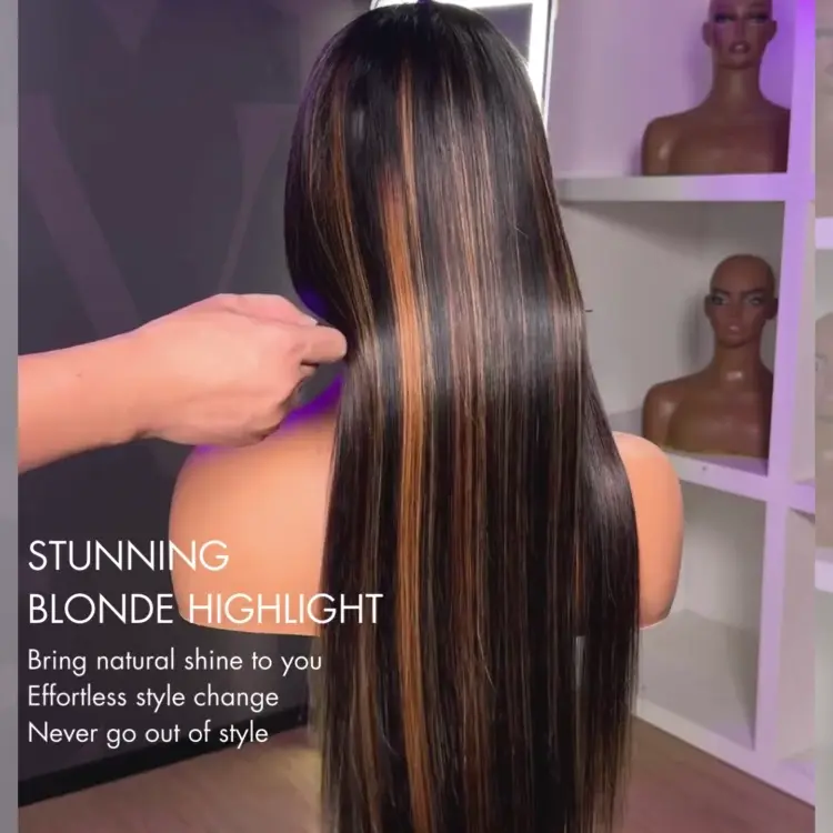 Special Offer | PreMax Wigs | Super Natural Hairline Silky Straight Glueless 13x4 Frontal Lace Wig Human Hair Pre-Cut Lace - Image 17