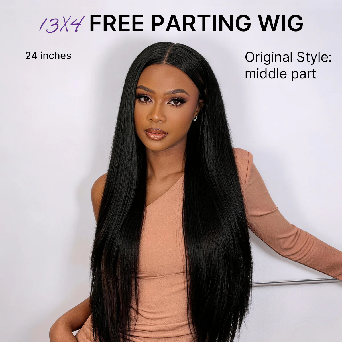 Special Offer | PreMax Wigs | Super Natural Hairline Silky Straight Glueless 13x4 Frontal Lace Wig Human Hair Pre-Cut Lace - Image 2