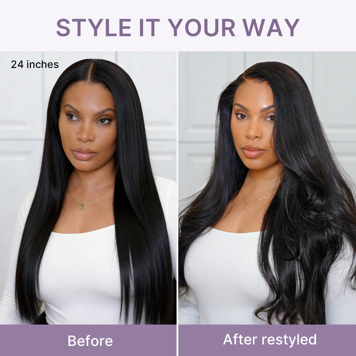 Special Offer | PreMax Wigs | Super Natural Hairline Silky Straight Glueless 13x4 Frontal Lace Wig Human Hair Pre-Cut Lace - Image 5