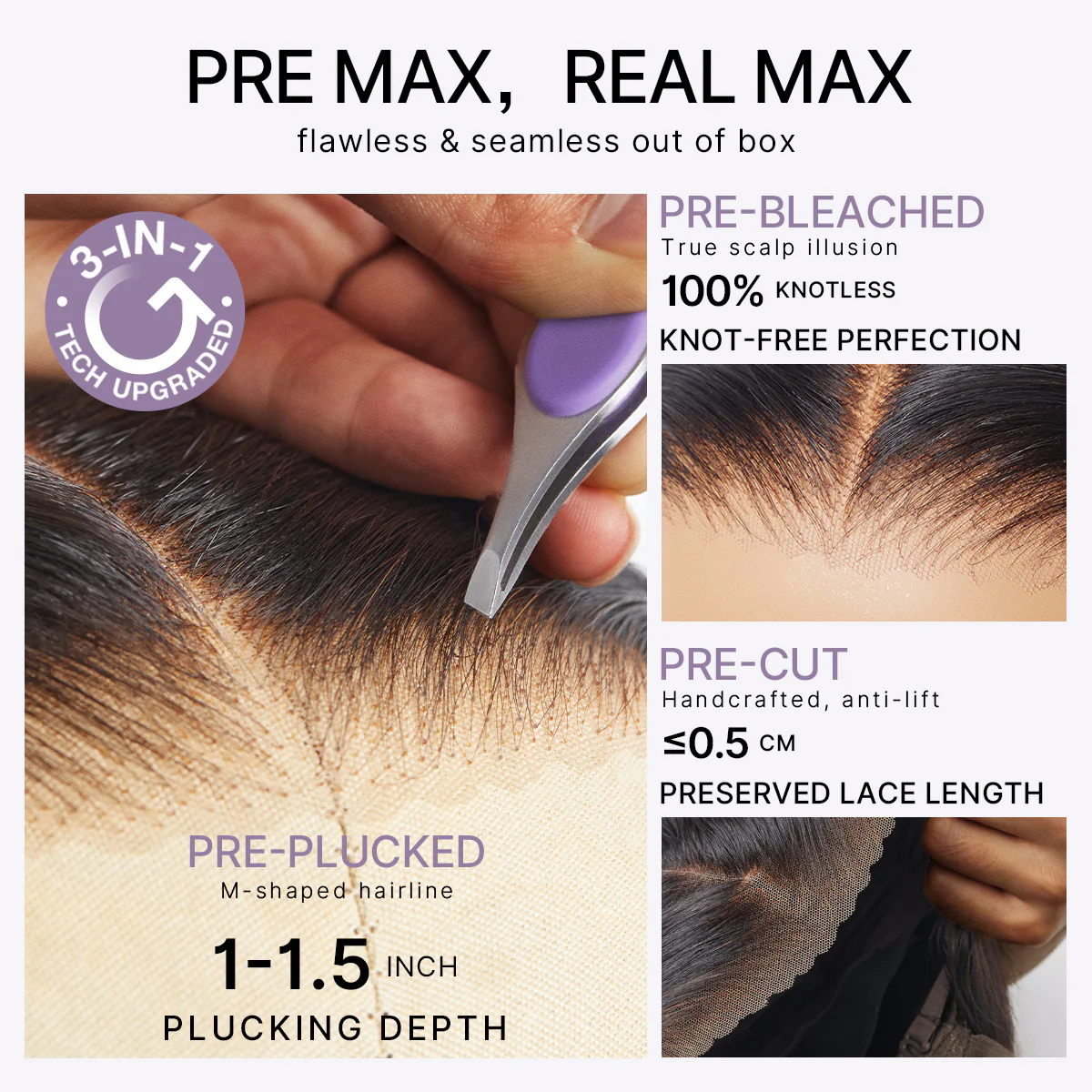 Special Offer | PreMax Wigs | Super Natural Hairline Silky Straight Glueless 13x4 Frontal Lace Wig Human Hair Pre-Cut Lace - Image 7