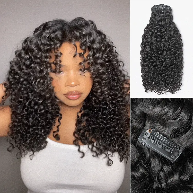 Straight / Body Wave / Kinky Curly / Yaki Straight / Kinky Straight / Messy Curly Clip in Hair Extensions Real Human Hair Pieces 135g 9pcs / 7pcs with Free Gift - Image 16