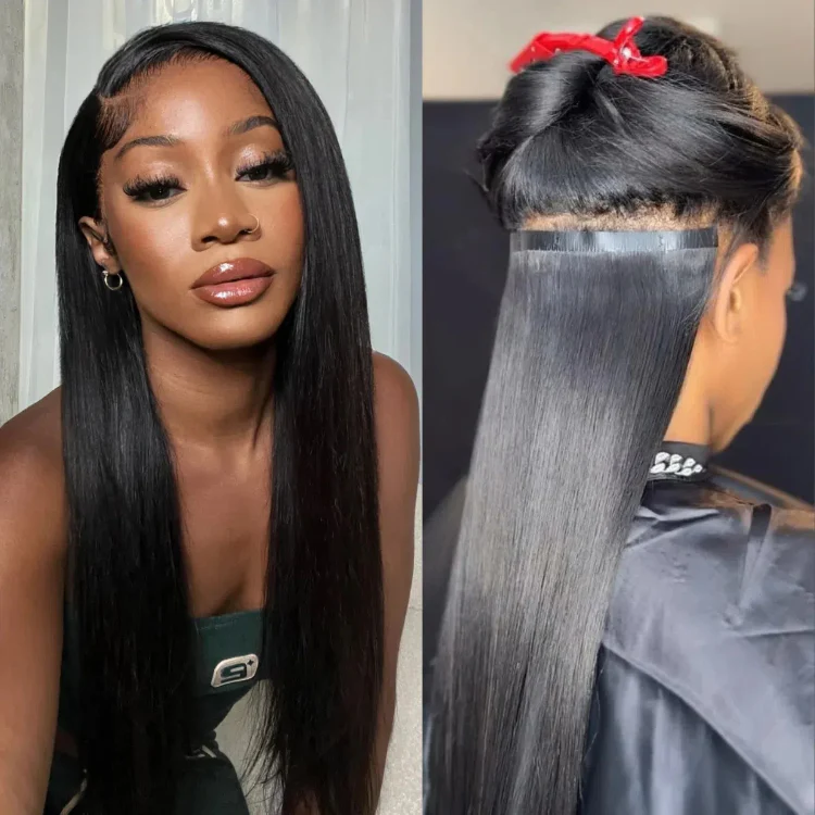 Straight / Body Wave / Kinky Curly / Yaki Straight / Kinky Straight / Messy Curly Clip in Hair Extensions Real Human Hair Pieces 135g 9pcs / 7pcs with Free Gift - Image 4