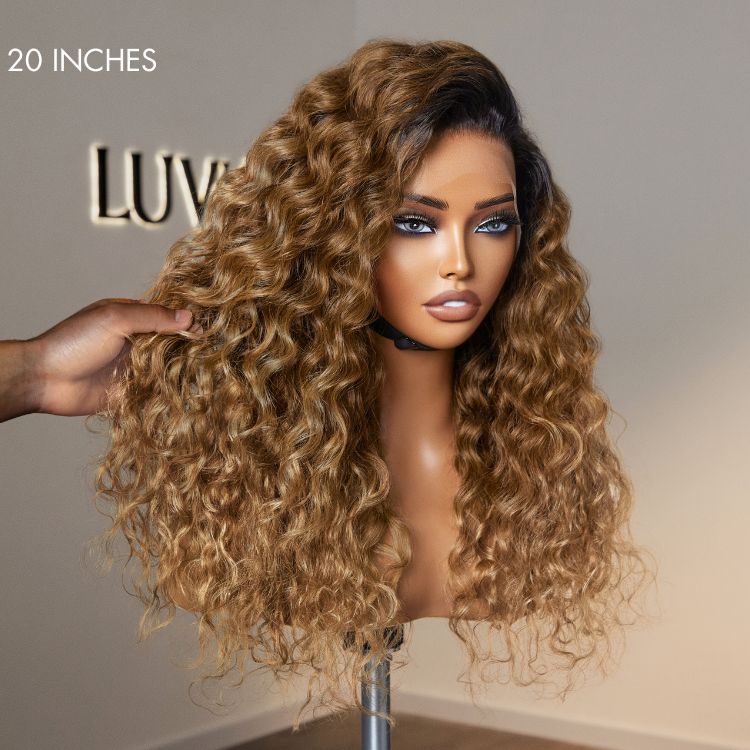 Sun-kissed Ombre Blonde Water Wave Glueless 13x4 Frontal Lace Wig Free Part - US Only - Image 2