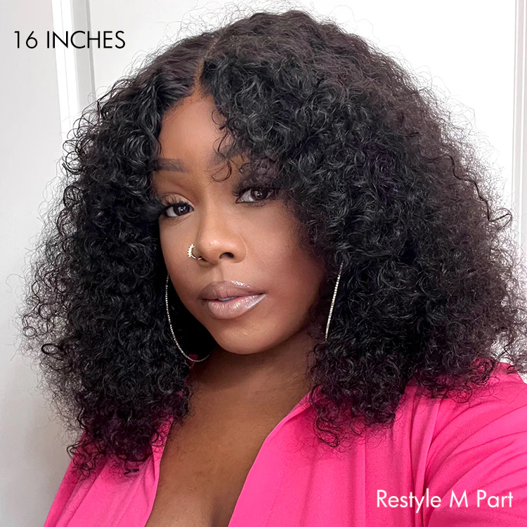 Full Kinky Curly 5x5 Closure HD Lace Glueless Side Part Neck Length Wig 100% Human Hair - US Only - Image 5