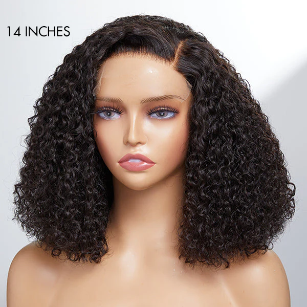 Full Kinky Curly 5x5 Closure HD Lace Glueless Side Part Neck Length Wig 100% Human Hair - US Only - Image 7