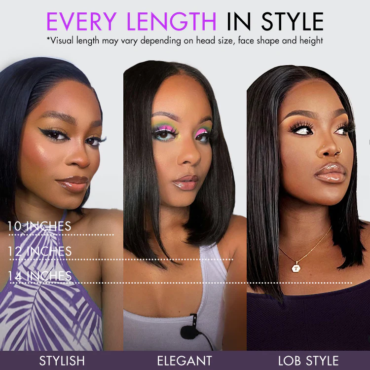 PreMax Wigs - Natural Black / Blonde Highlight C Part Glueless Lace Front Bob Wig Pre-cut Lace - Image 13