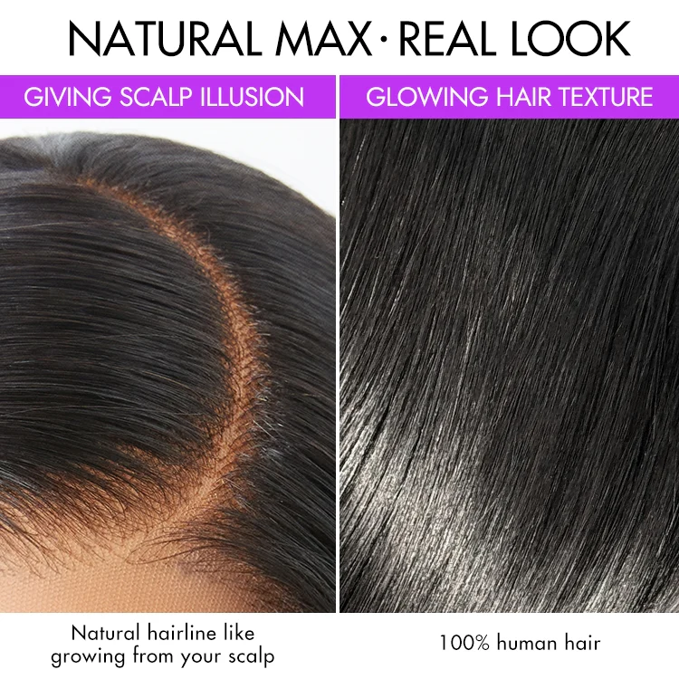 PreMax Wigs - Natural Black / Blonde Highlight C Part Glueless Lace Front Bob Wig Pre-cut Lace - Image 3