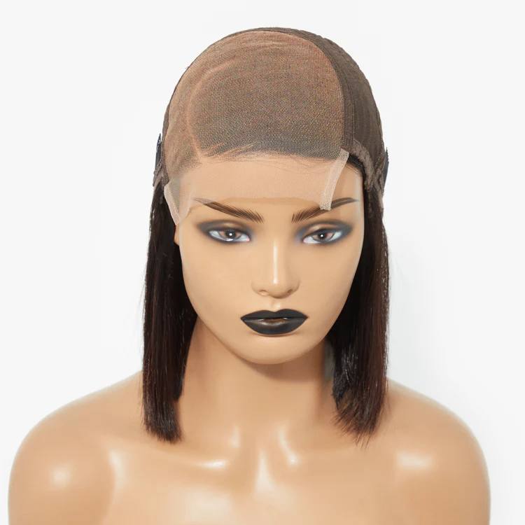 Swoop Bangs Breathable Cap Deep Left C Part Silky Straight Glueless 5x5 Closure Lace Bob Wig - Image 11