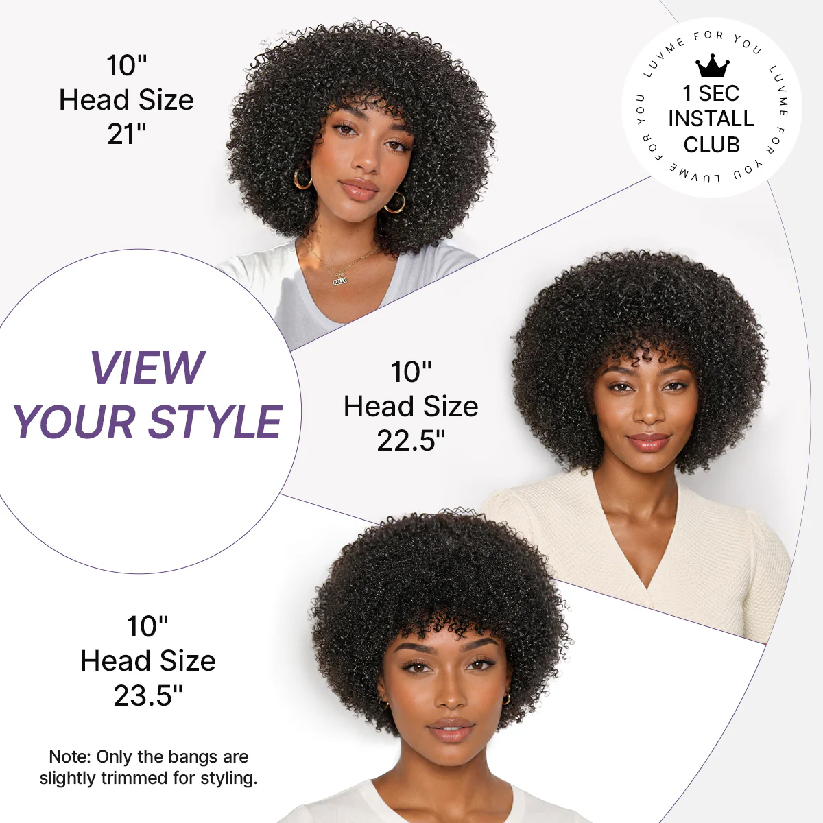 Throw On & Go 200% Density Natural Black Afro Curly No Lace Glueless Short Wig - Image 5