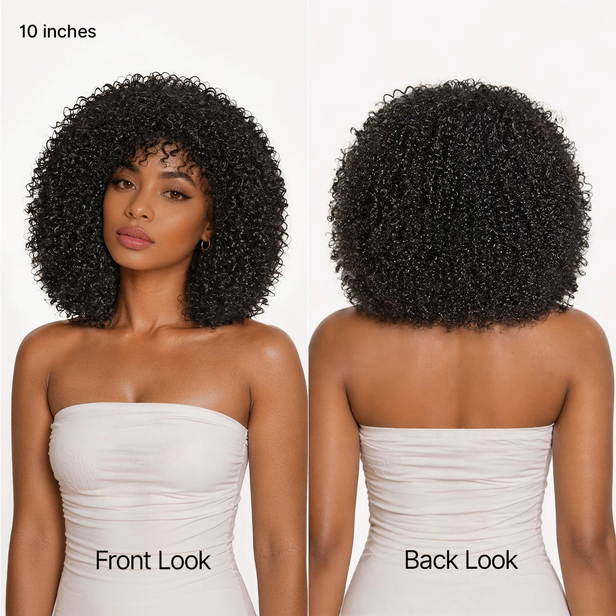 Throw On & Go 200% Density Natural Black Afro Curly No Lace Glueless Short Wig - Image 6