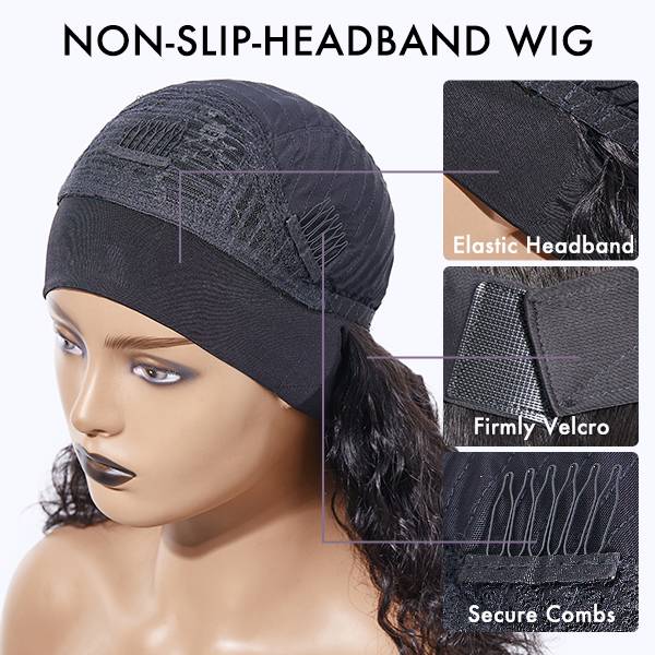Throw On & Go | Affordable Headband Bob Wig 100% Human Hair (Get 2 Free Trendy Headbands) - Image 4