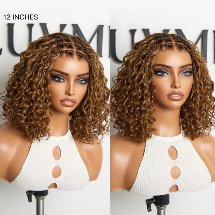 Tiktok Exclusive Deal | Boho Braids Deep Curly Glueless 5x5 Closure Lace with Braided Top Human Hair Wig Pre-Cut Lace - Image 7