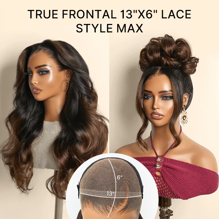 Tiktok Exclusive Deal | NatureMAX 200% Density Ombre Brown / Natural Black Loose Wave Glueless 13x6 / 13x4 HD Lace Front Wig Pre-Cut Lace Flexi-Fit Drawstring Cap - Image 3