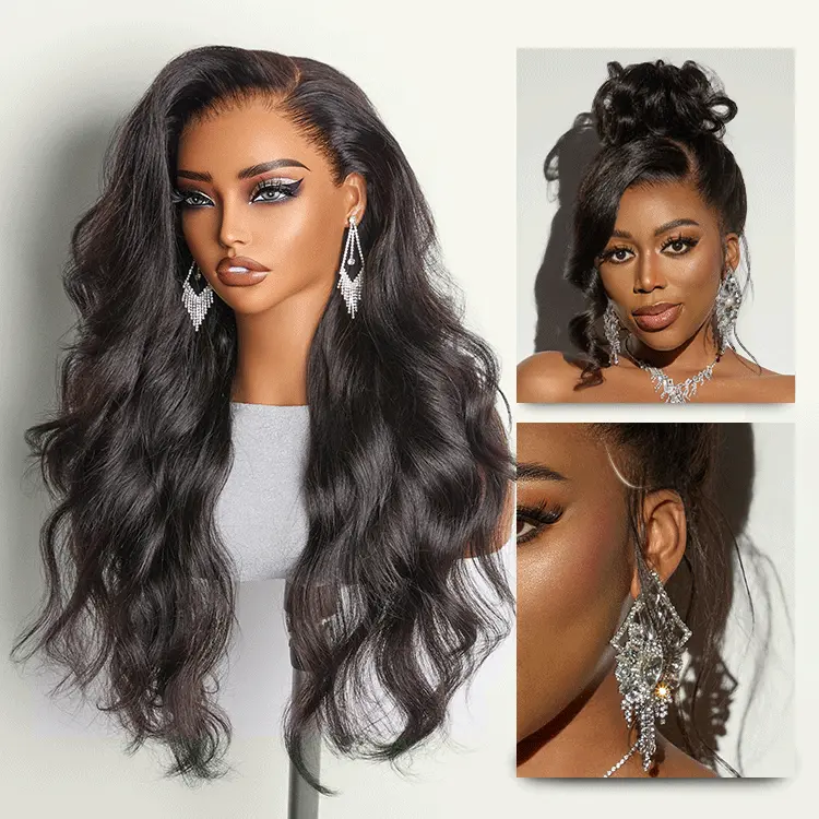 Tiktok Exclusive Deal | NatureMAX 200% Density Ombre Brown / Natural Black Loose Wave Glueless 13x6 / 13x4 HD Lace Front Wig Pre-Cut Lace Flexi-Fit Drawstring Cap - Image 6