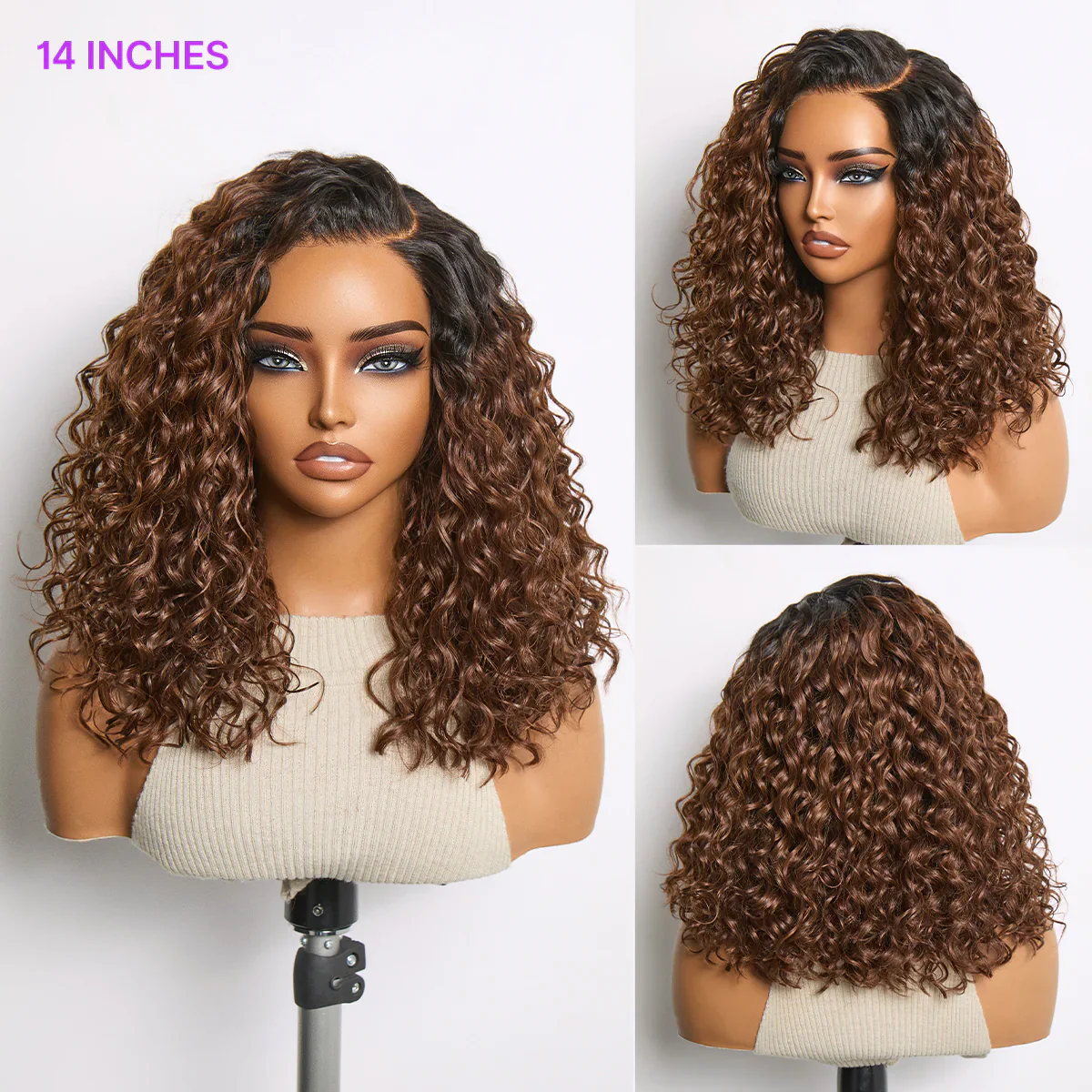 Tiktok Exclusive Deal | Ready to Go Water Wave Short Curly Bob Wig Glueless Minimalist HD Lace Wig Pre-Cut Lace - Image 20