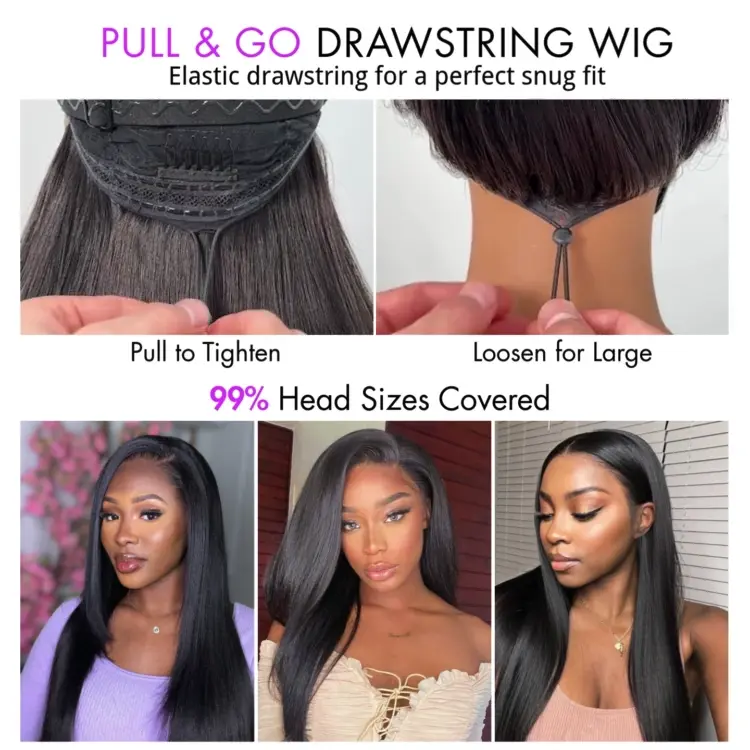 Tiktok Exclusive | PreMax 180% / 250% Density Water Wave Glueless Flexi-Fit Drawstring 13x4 Frontal Lace Fluffy Curly Wig Pre-Cut Lace - Image 11
