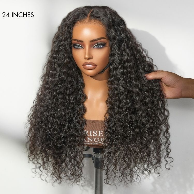 Tiktok Exclusive | PreMax 180% / 250% Density Water Wave Glueless Flexi-Fit Drawstring 13x4 Frontal Lace Fluffy Curly Wig Pre-Cut Lace - Image 9