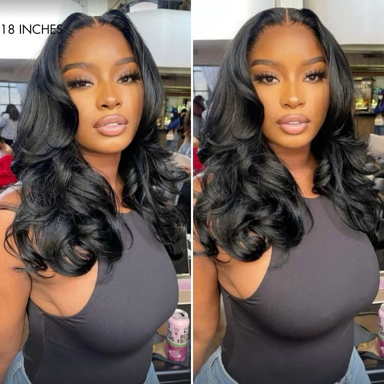 Trendy Layered Cut Loose Body Wave 5x5 Closure HD Lace Glueless Mid Part Long Wig - US Only - Image 7