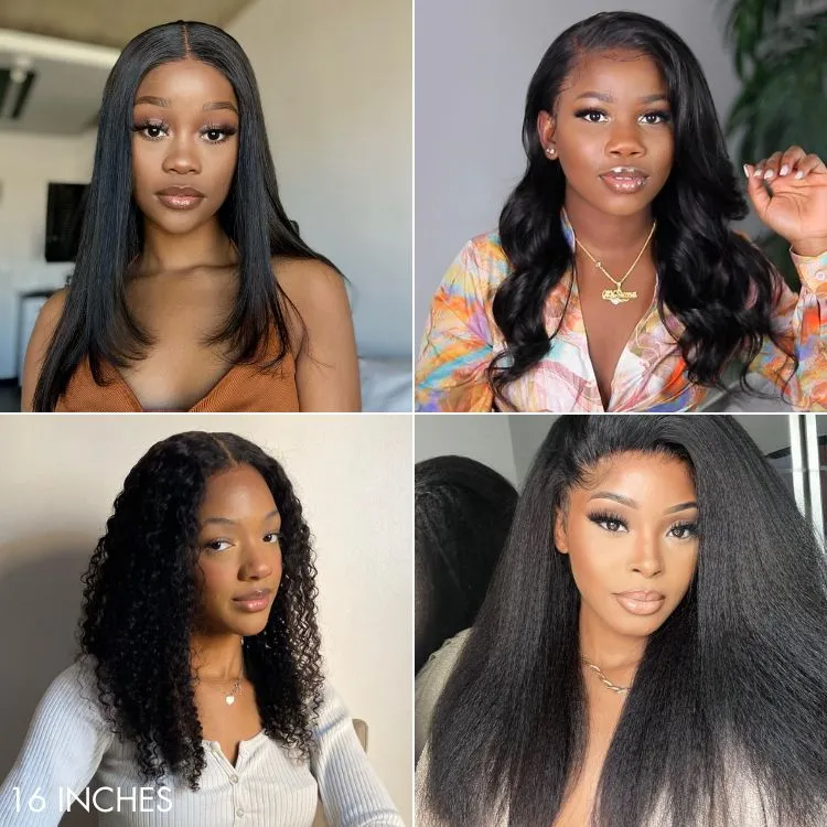 Body Wave / Straight / Kinky / Deep Wave Human Hair U Part Wig - Image 12