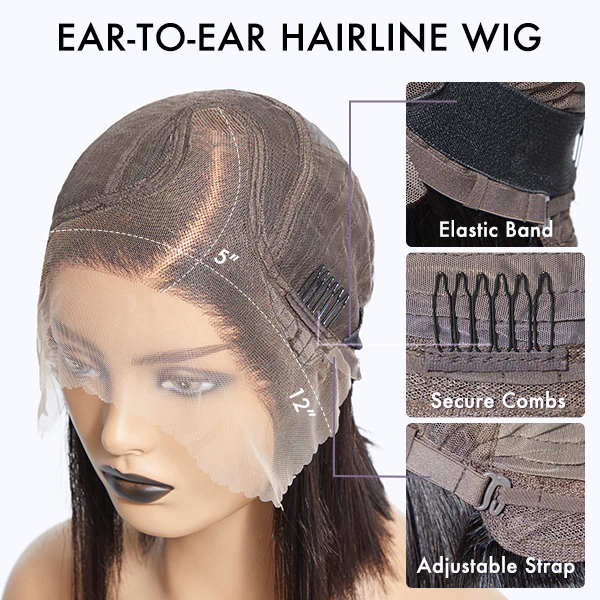 Ultra Natural Slicked Back Short Curly Wig Glueless Ear-to-ear Wide T Lace Front Wig - Image 11