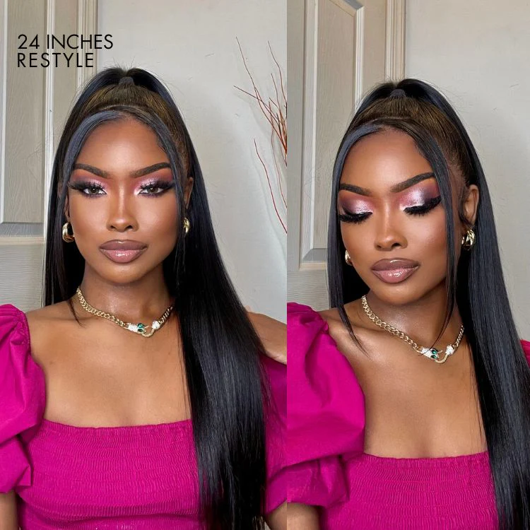 Luvme Hair 180% Density | Silky Straight 13x4 Frontal HD Lace Glueless Long Wig 100% Human Hair - US Only - Image 3