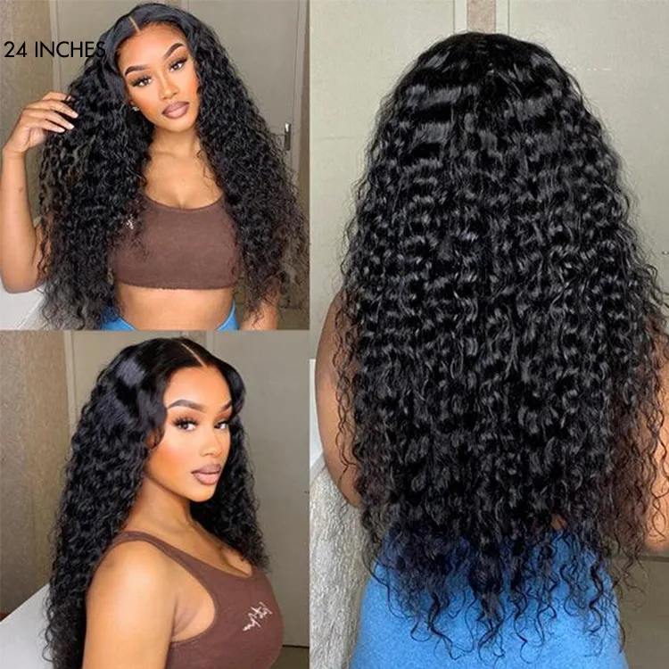 180% Density Water Wave HD 13x4 Frontal Lace Free Part Glueless Human Hair Wig Pre Cut Lace - Image 11