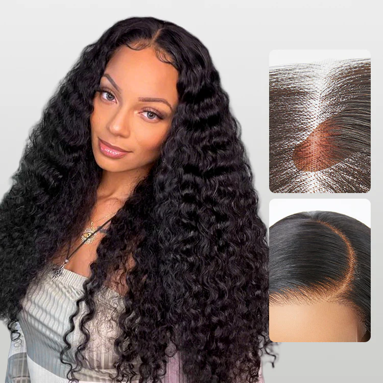 180% Density Water Wave HD 13x4 Frontal Lace Free Part Glueless Human Hair Wig Pre Cut Lace - Image 2