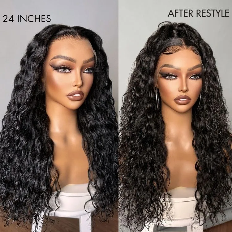 180% Density Water Wave HD 13x4 Frontal Lace Free Part Glueless Human Hair Wig Pre Cut Lace - Image 8