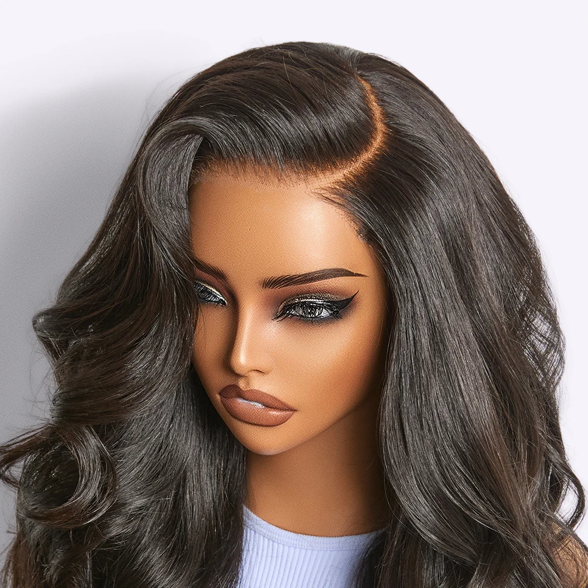 Vanessa | RawMagic - Natural Black Layered Cut Loose Body Wave Glueless 5x5 Closure HD Lace 100% Human Hair Wig - Image 3