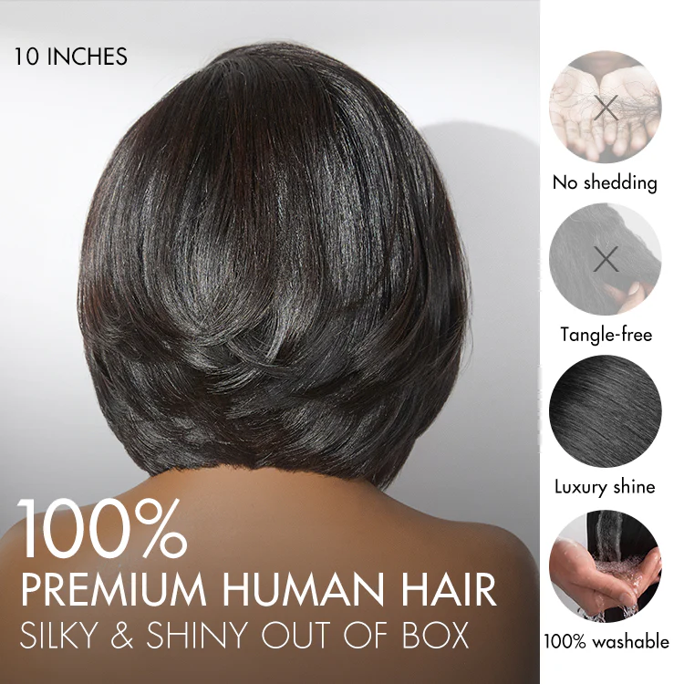Chic & Natural Layered Bob Wig Pre-Cut Minimalist HD Lace Glueless Wig- US Only - Image 4