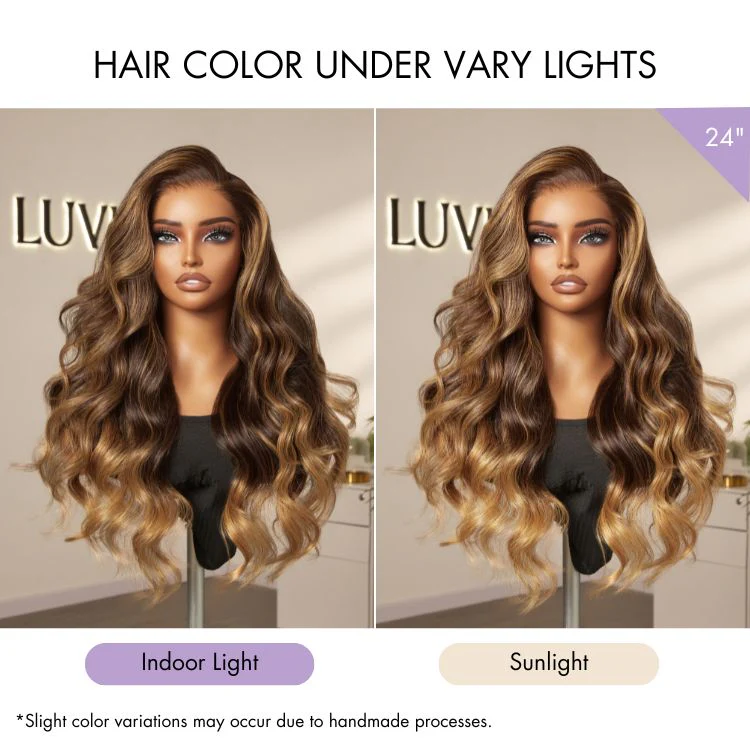 48H Delivery | Luvme All-Day Comfort™ Wig 180% Density Sun-Kissed Blonde Ombre Highlight Loose Body Wave Glueless 7x6 Closure HD Lace Wig Pre-Cut Lace - US Only - Image 9