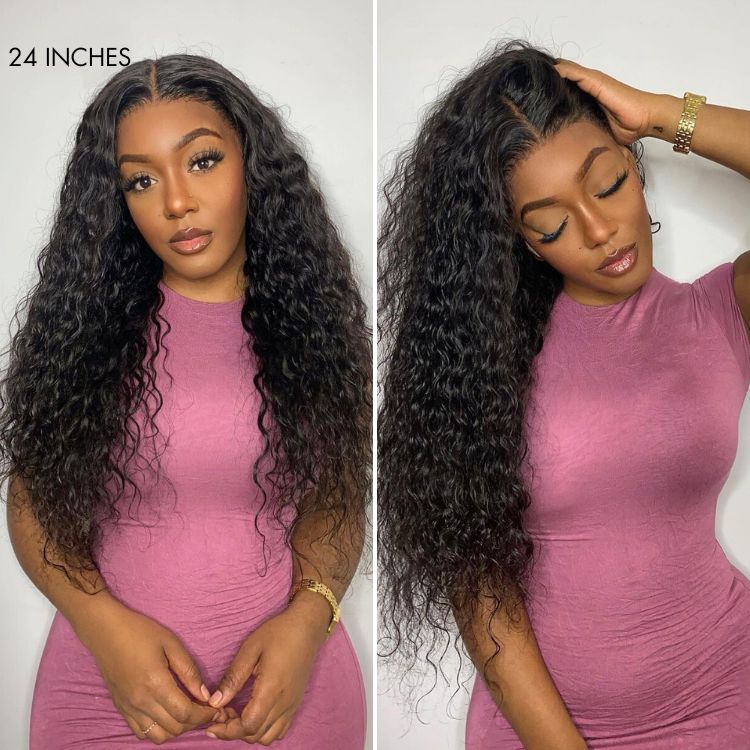 Water Wave 360 Lace Flexi-Fit Invisi Drawstring Cap Long Wig 100% Human Hair Pre-bleached & Pre-plucked & Pre-Cut Lace - Image 9