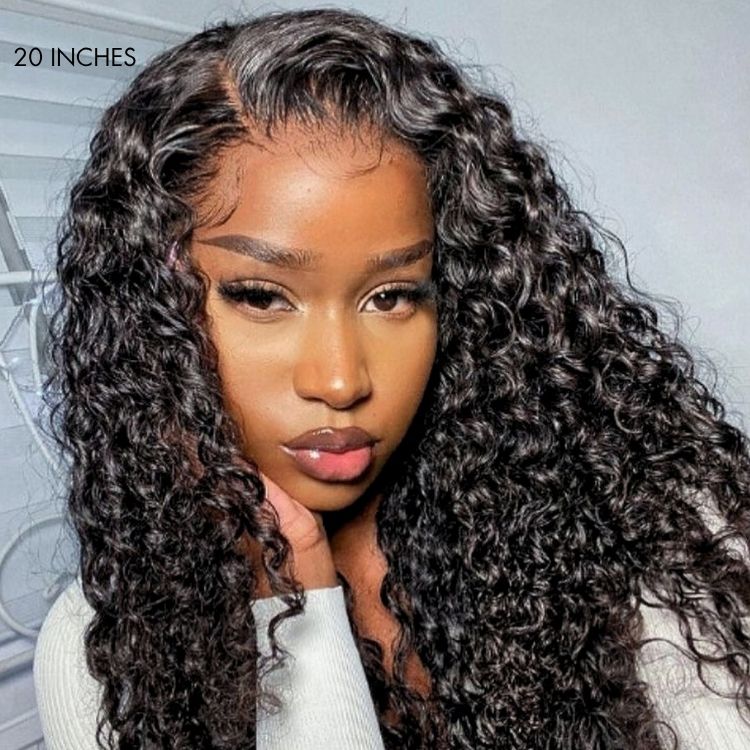 Water Wave Glueless 5x5 Closure Pre-Cut Lace Wet and Wavy Human Hair Wig - Image 2