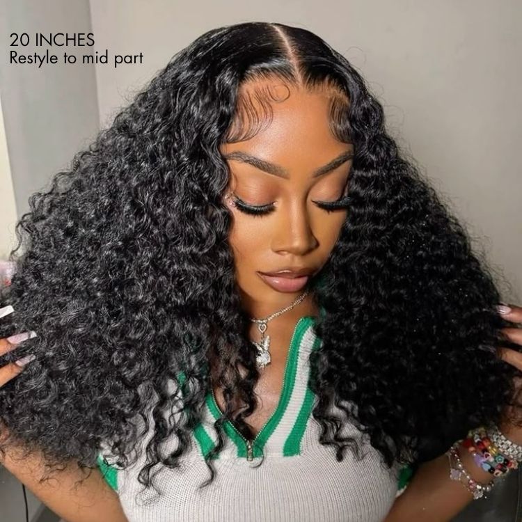 Water Wave Glueless 5x5 Closure Pre-Cut Lace Wet and Wavy Human Hair Wig - Image 7