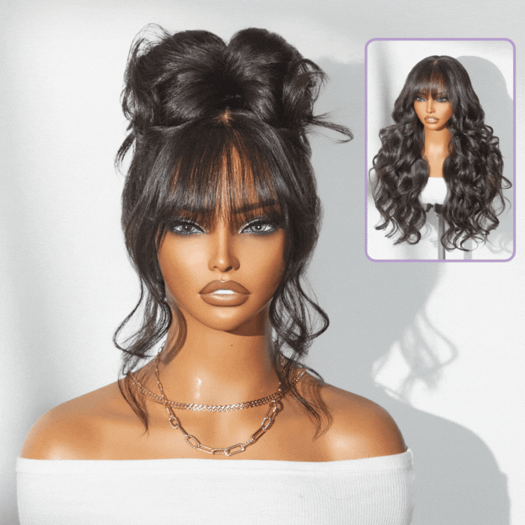 Weekly Special | Luvme All-Day Comfort™ Wig Loose Body Wave Glueless 7x6 Closure HD Lace Human Hair Wig with Bangs Pre-Cut Lace - Image 2