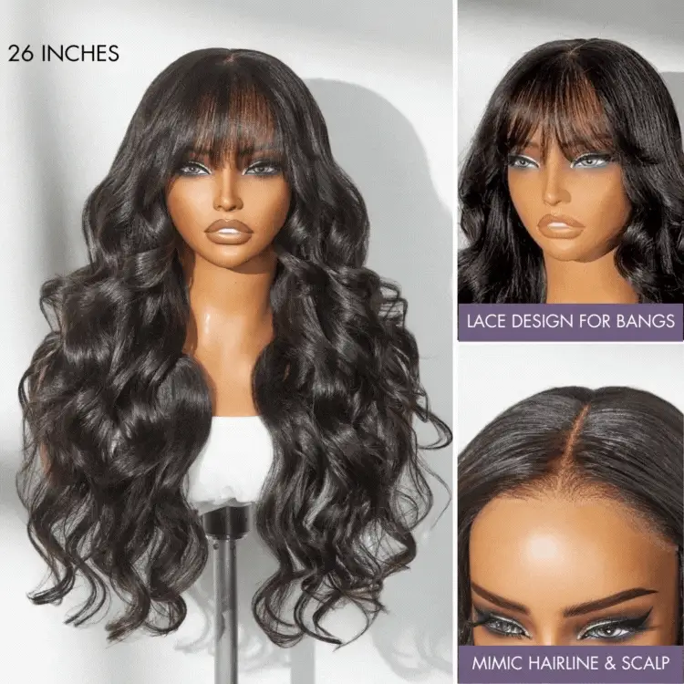 Weekly Special | Luvme All-Day Comfort™ Wig Loose Body Wave Glueless 7x6 Closure HD Lace Human Hair Wig with Bangs Pre-Cut Lace - Image 9