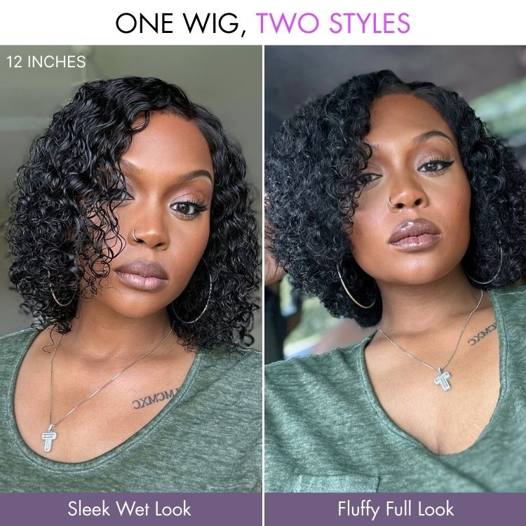Wet and Wavy 5x5 Closure Pre-Cut Lace Water Wave Wig Glueless Side Part Human Hair Wig - Image 2