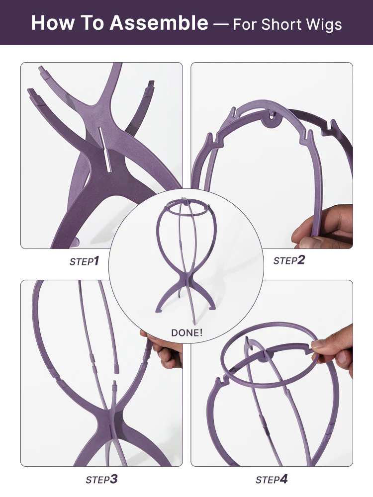 US ONLY - 1pc/3pcs Portable Wig Stand Durable Collapsible Wig Holder for All Wig - Image 4