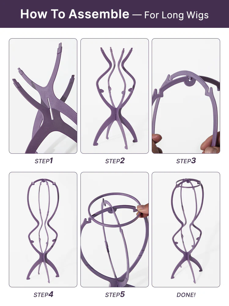 US ONLY - 1pc/3pcs Portable Wig Stand Durable Collapsible Wig Holder for All Wig - Image 5
