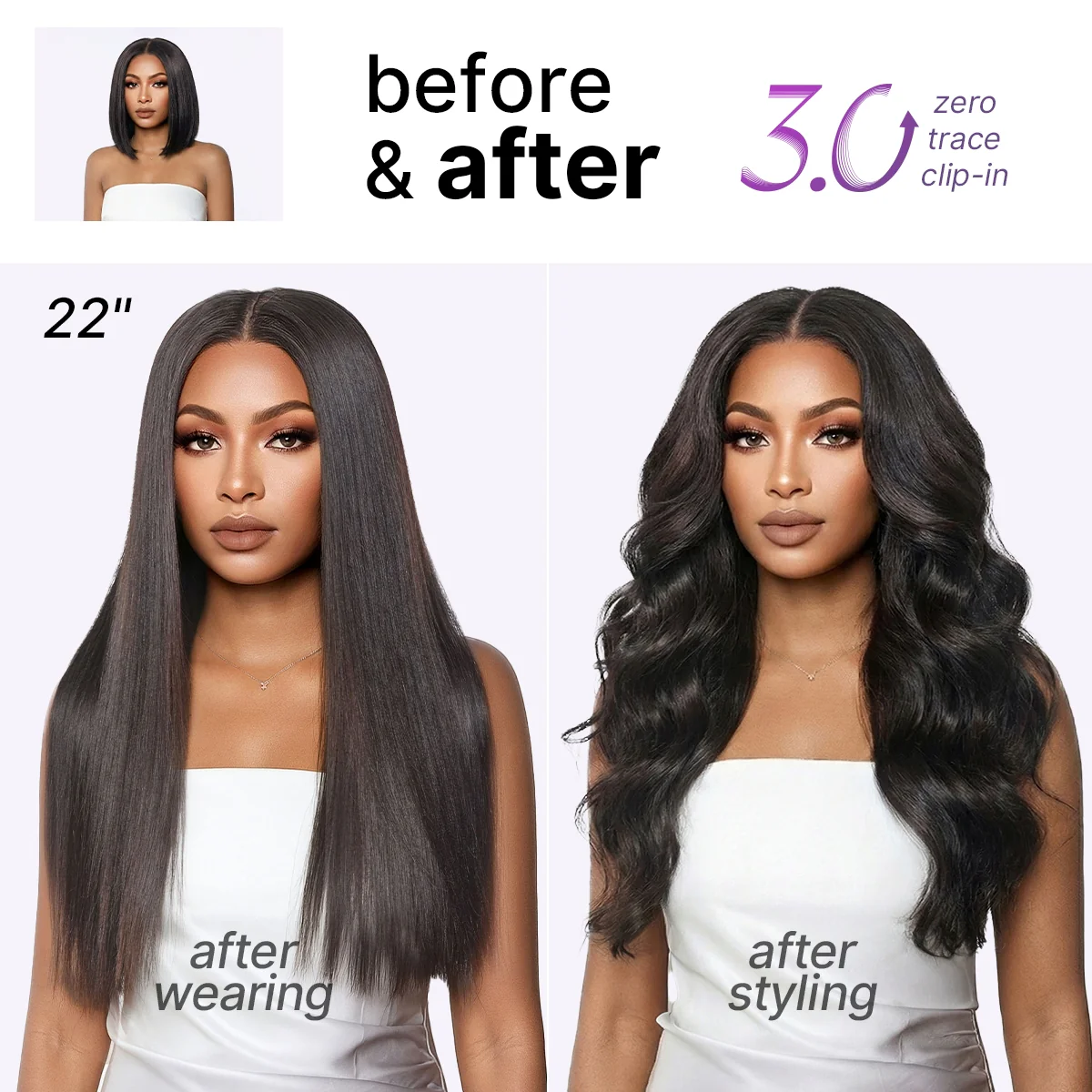 Yaki Straight 0.59mm Zero Trace Invisible Clip in Hair Extensions 100g 7pcs / 6pcs Seamless Blend & Lightweight for Daily Styling - Image 12
