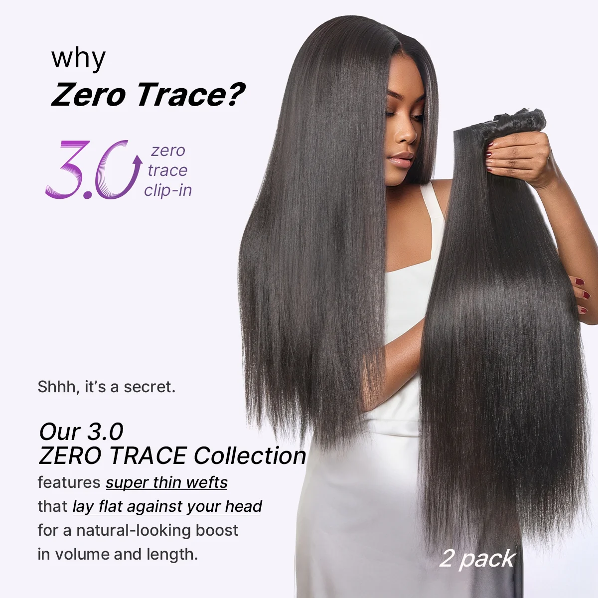 Yaki Straight 0.59mm Zero Trace Invisible Clip in Hair Extensions 100g 7pcs / 6pcs Seamless Blend & Lightweight for Daily Styling - Image 13