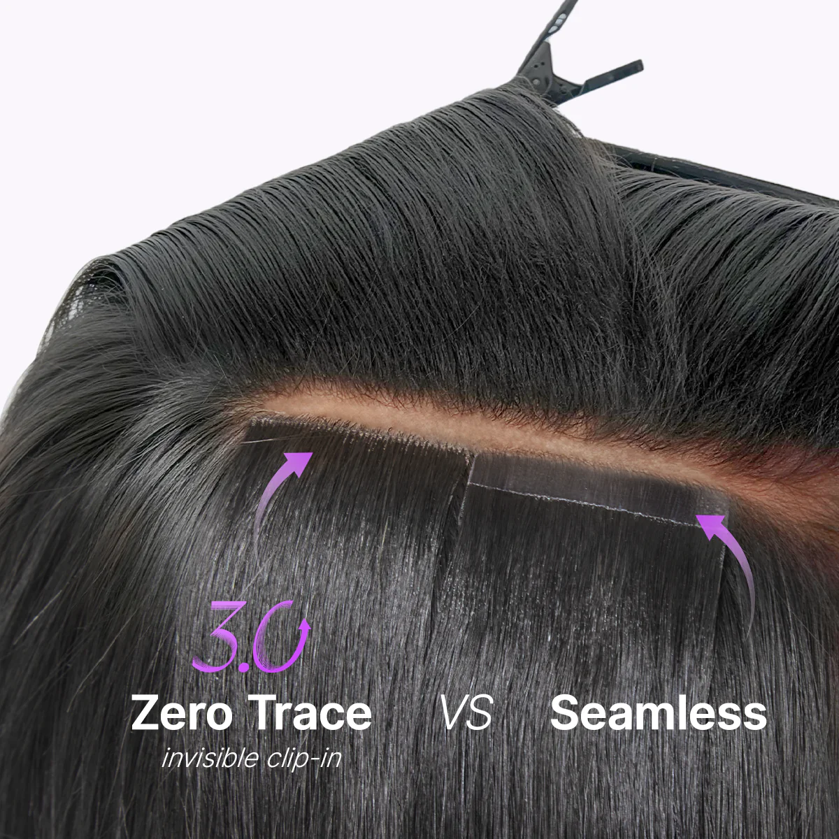 Yaki Straight 0.59mm Zero Trace Invisible Clip in Hair Extensions 100g 7pcs / 6pcs Seamless Blend & Lightweight for Daily Styling - Image 6